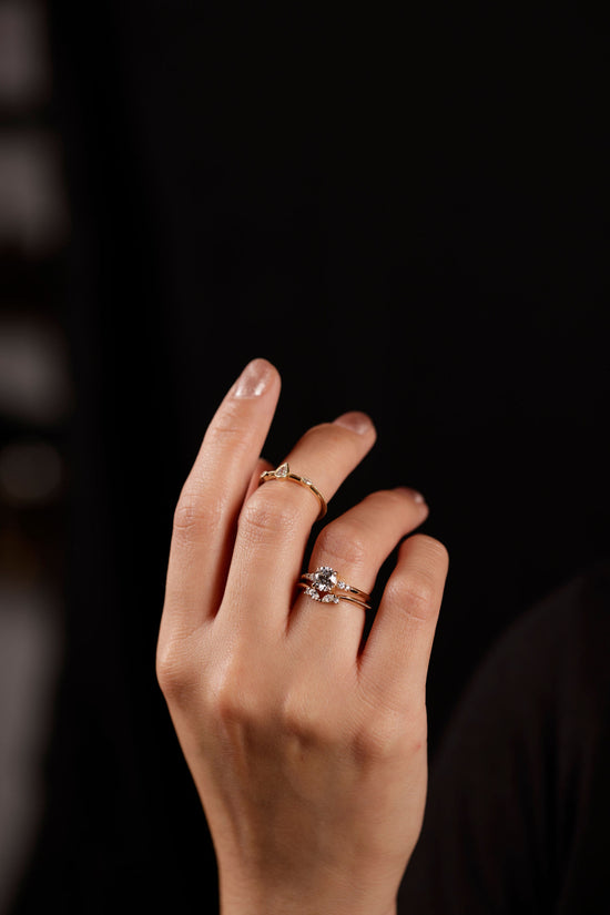 five stone ring on model