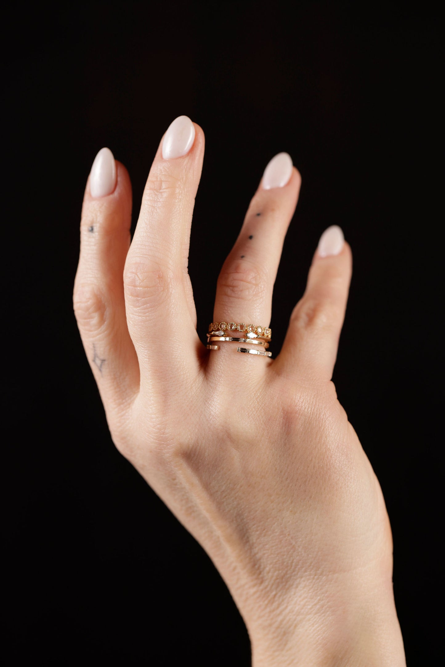 Baguette diamond open band