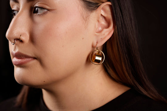 drop earrings on model