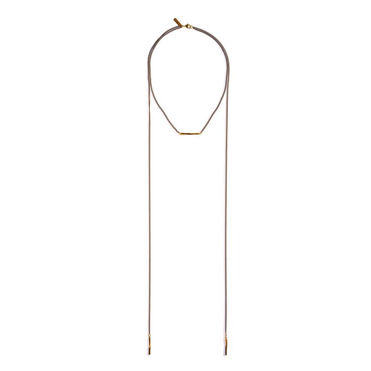 Multi Twist Bar Lariat Necklace