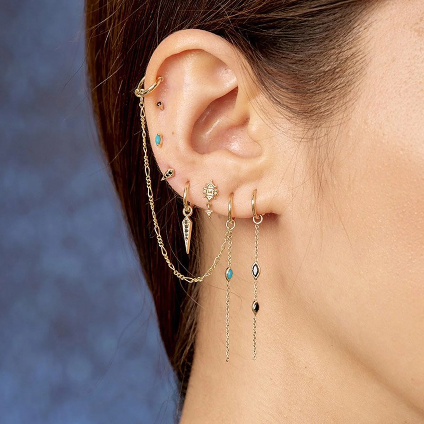 Mini Rhombus Ruby Stud