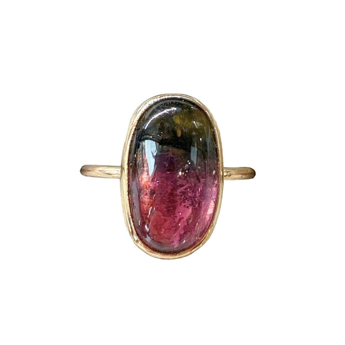 Large Oval Watermelon Tourmaline Ring