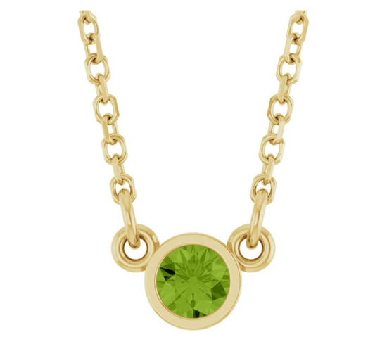 14K Gold Birthstone Necklace