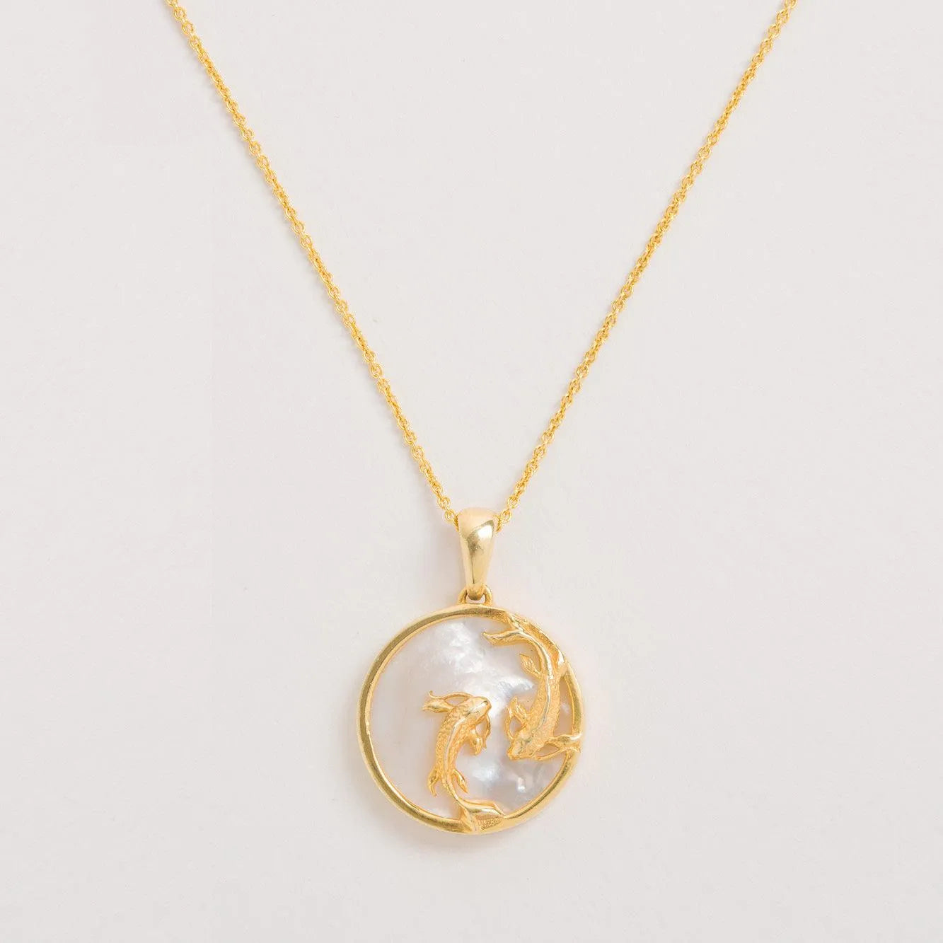 Pisces necklace on a white background