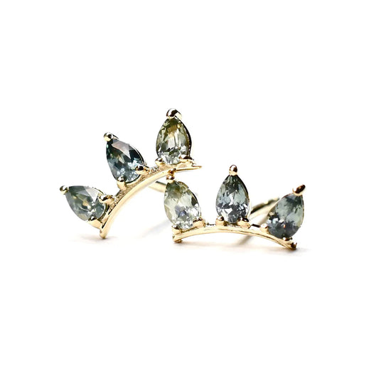 Rain Sapphire Stud Earrings