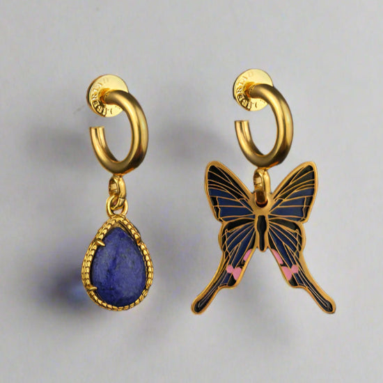 Load image into Gallery viewer, Rethus Periander Butterfly Earrings
