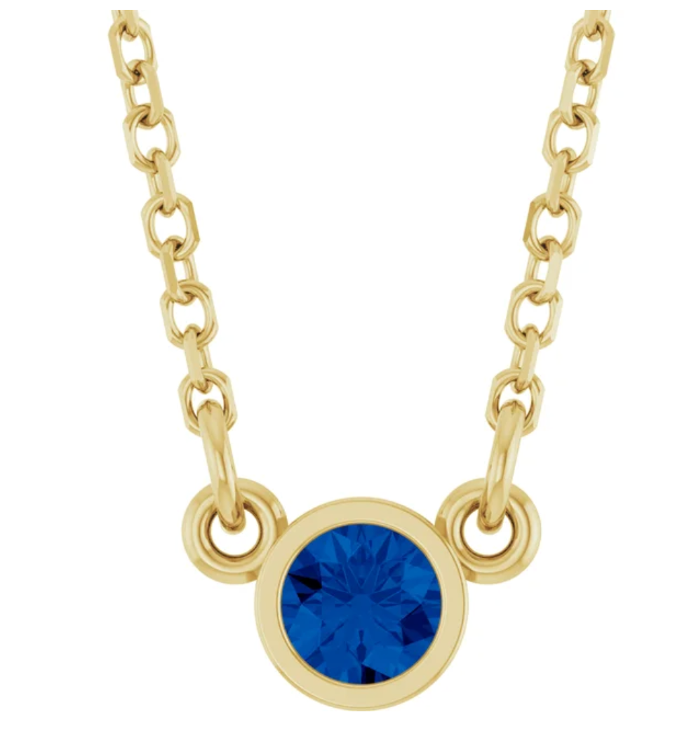 14K Gold Birthstone Necklace