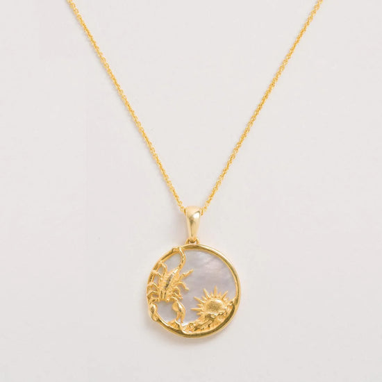 Scorpio necklace on a white background