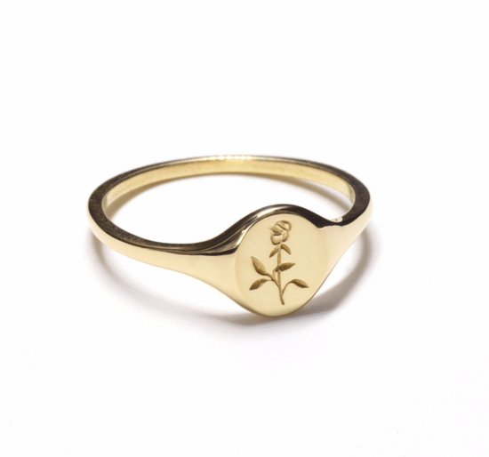 Mini Floral Signet Ring