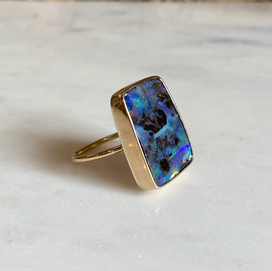Rectangle Opal Ring