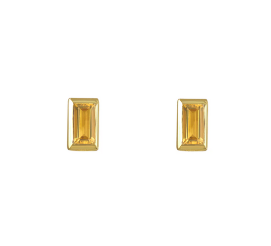 Rectangle Gemstone Studs