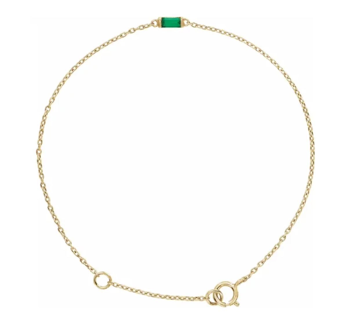 14K Gold Baguette Birthstone Bracelet