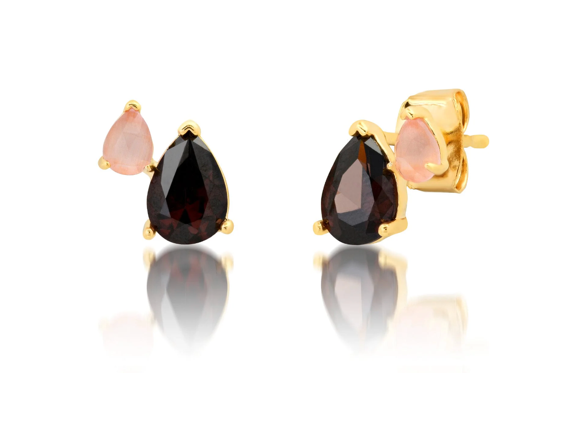 Double Teardrop Stud Earrings