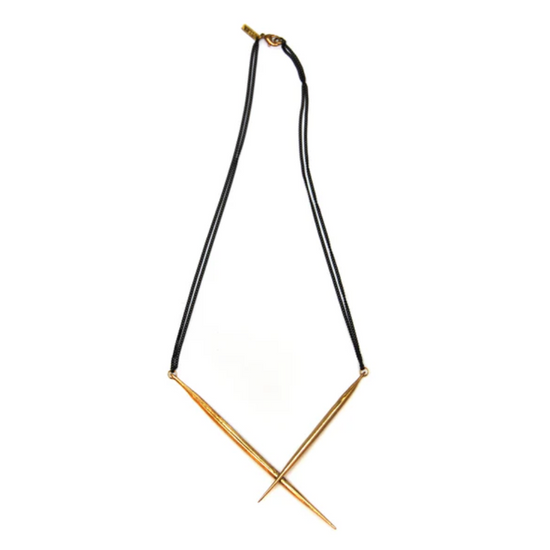 Large Crossed Quill Necklace