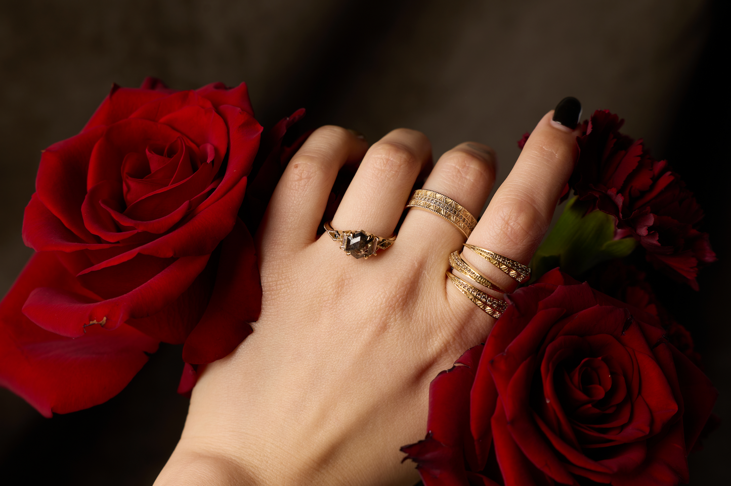 Honeycomb Hexagon Wanderlust Ring