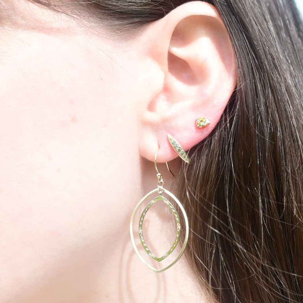 Champagne Spike Stud Earrings