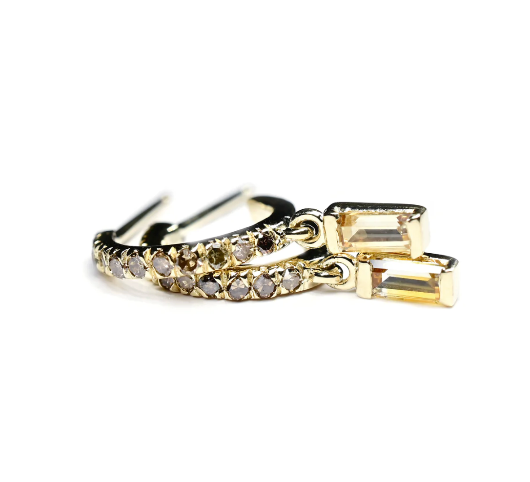Sapphire Dangle Hoop Earrings