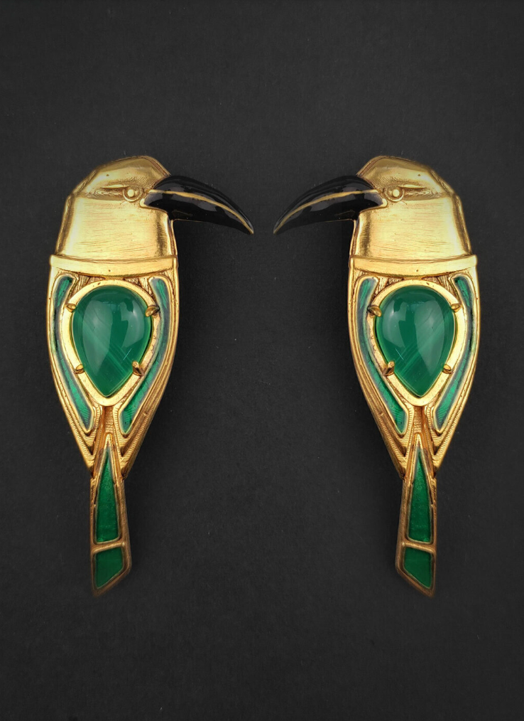 Emerald Toucanet Earrings