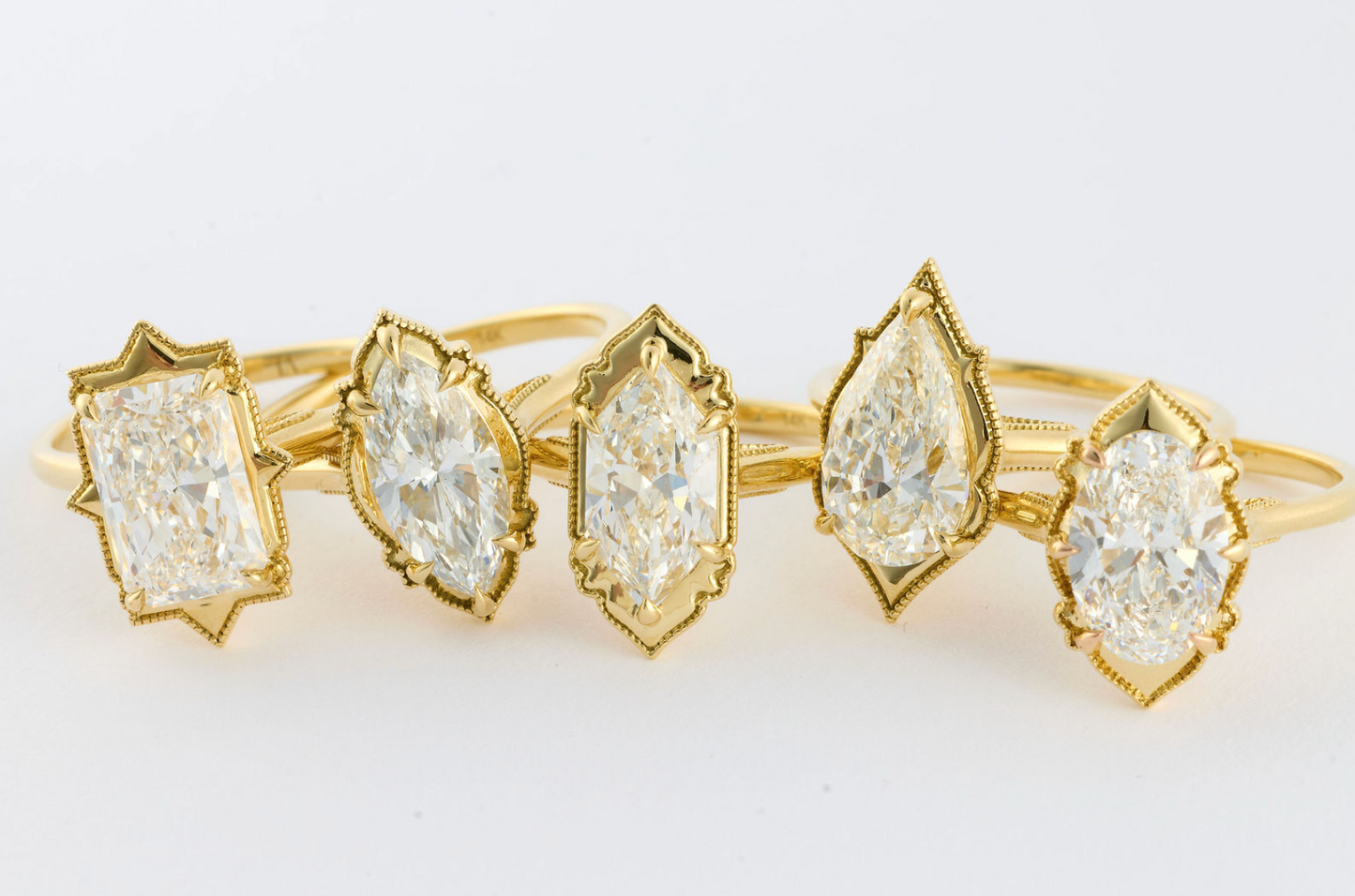 Arabesque Pear Diamond Ring