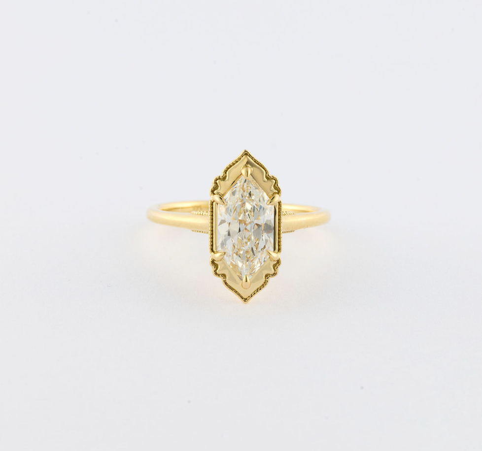 Arabesque Hexagon Diamond Ring