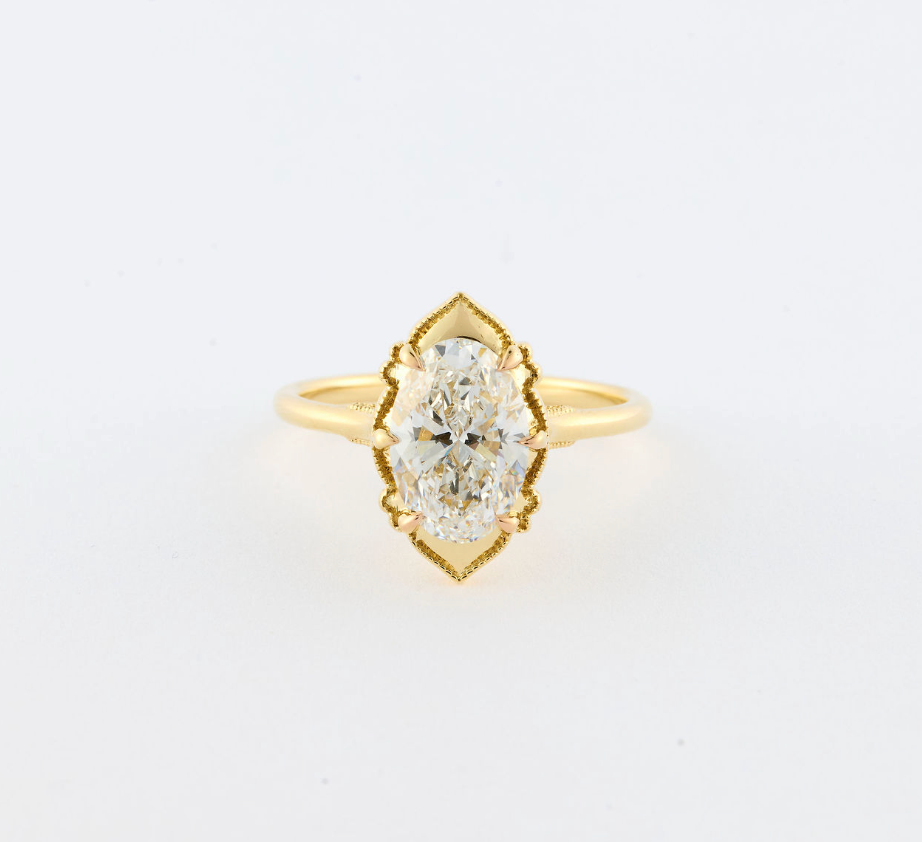 Arabesque Oval Diamond Ring