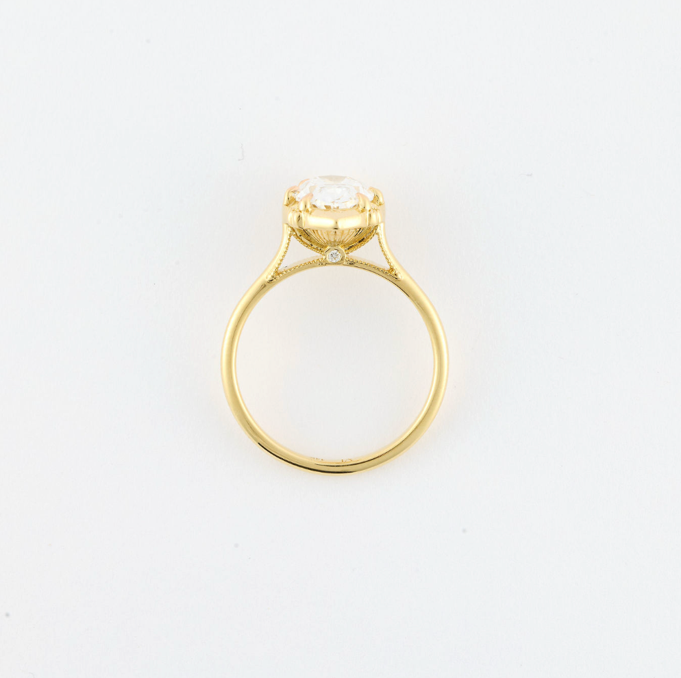 Arabesque Oval Diamond Ring
