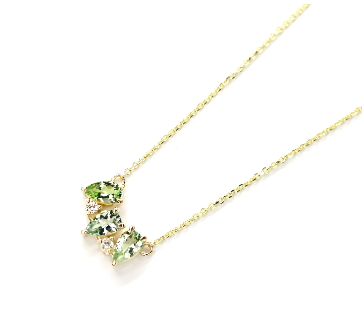 Tourmaline White Diamond Necklace