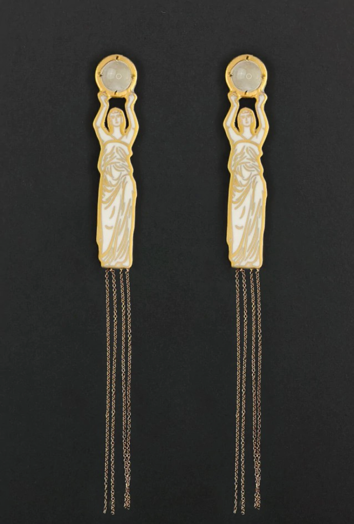 Caryatids Greek Goddess Earrings