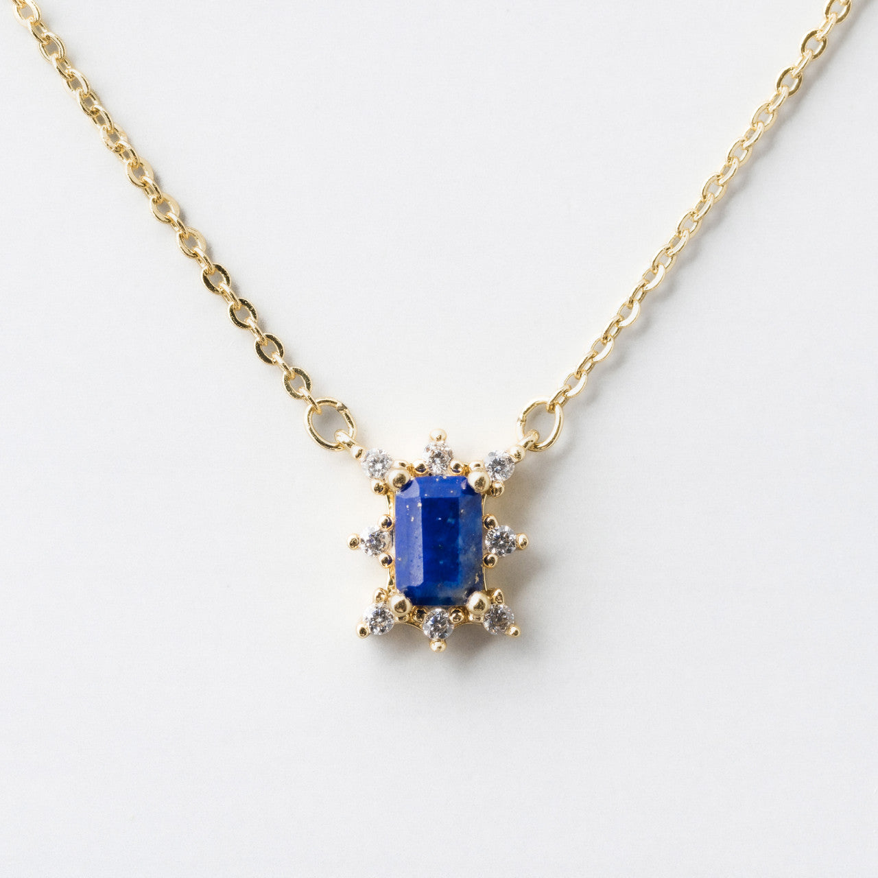 Load image into Gallery viewer, Solana necklace in blue on white background
