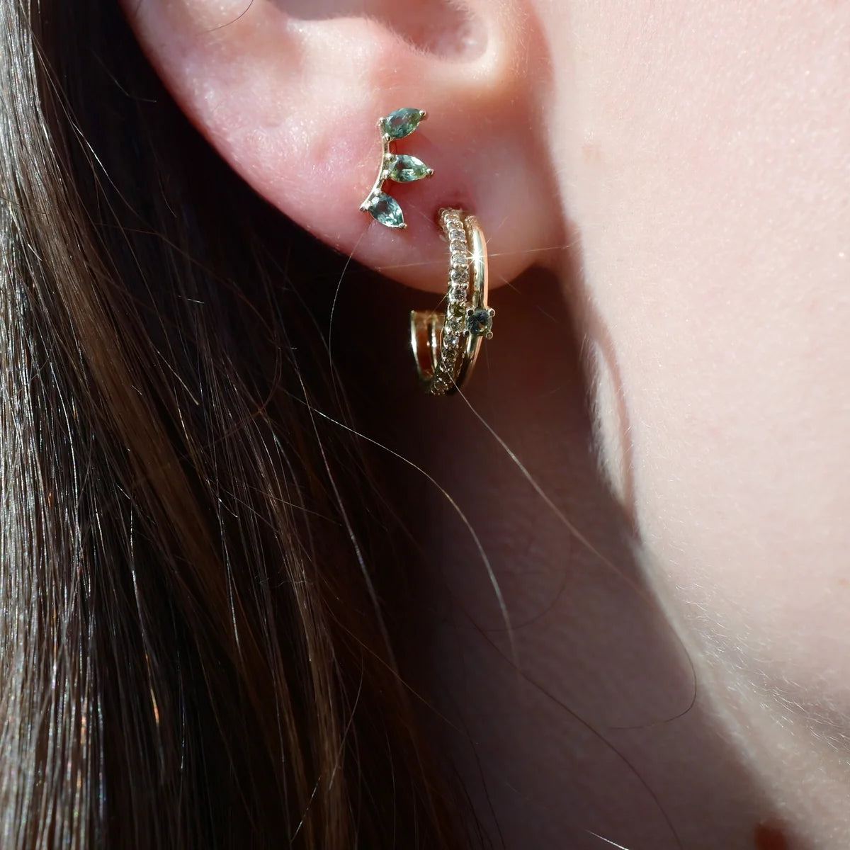 Rain Sapphire Stud Earrings