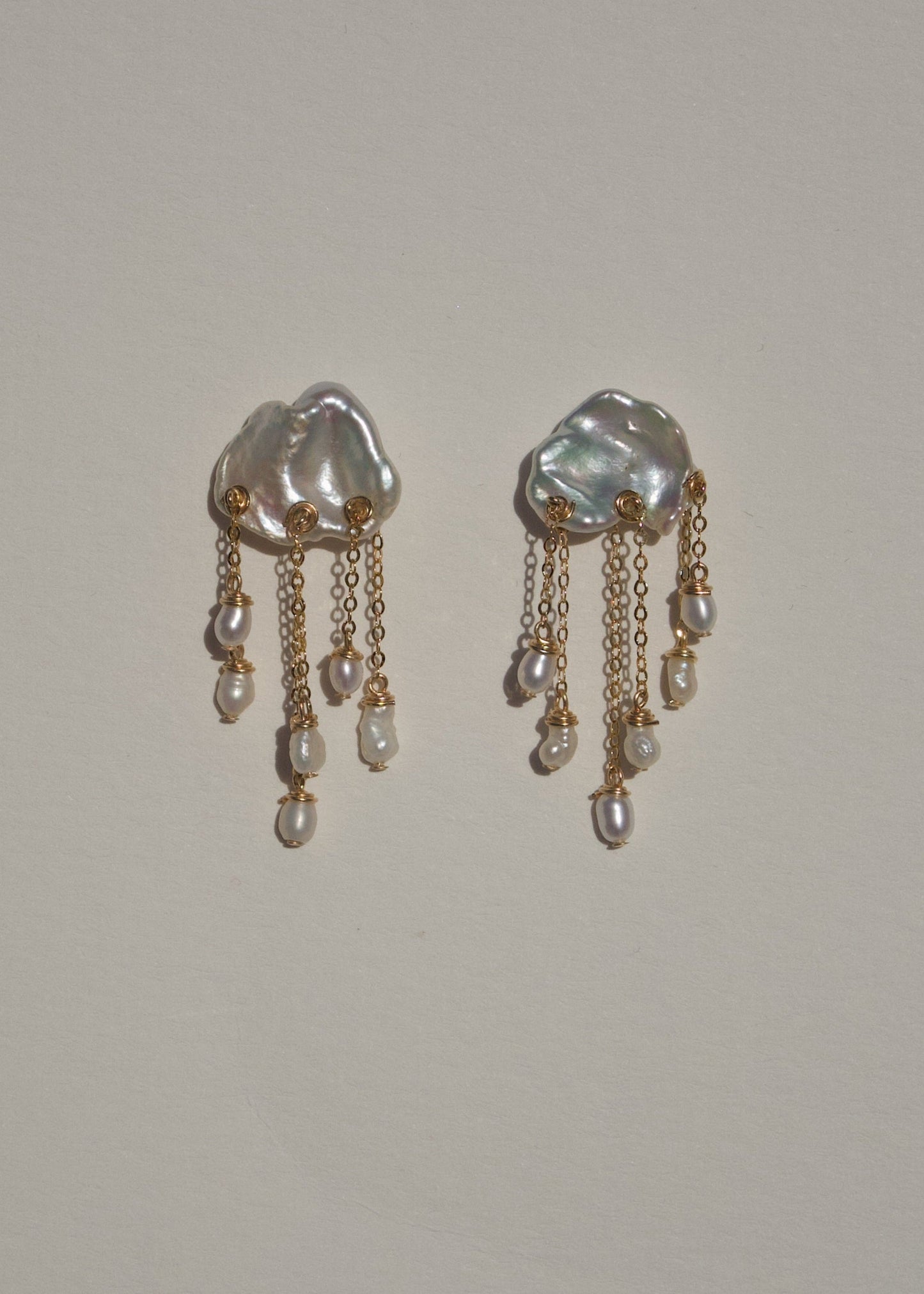 Thunderstorm White Earrings