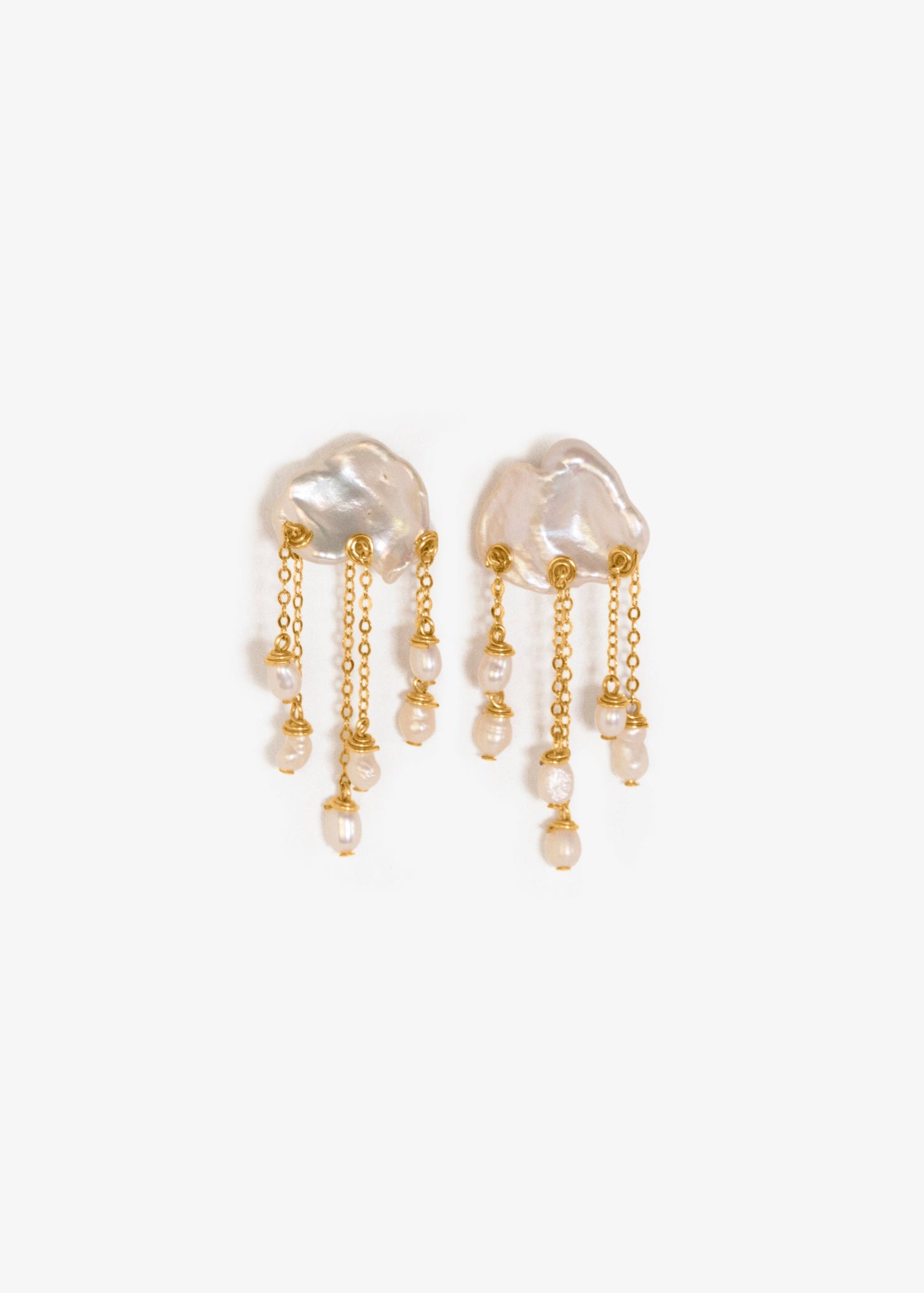 Thunderstorm White Earrings