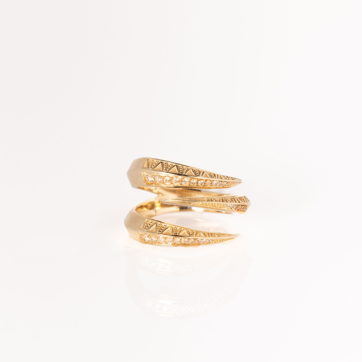 Champagne Rayo Wrap Ring