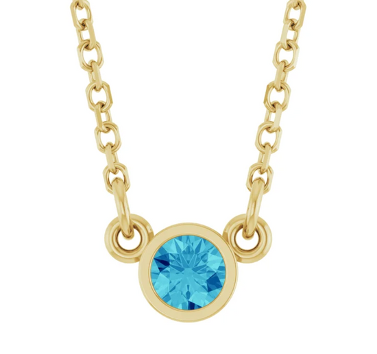 14K Gold Birthstone Necklace