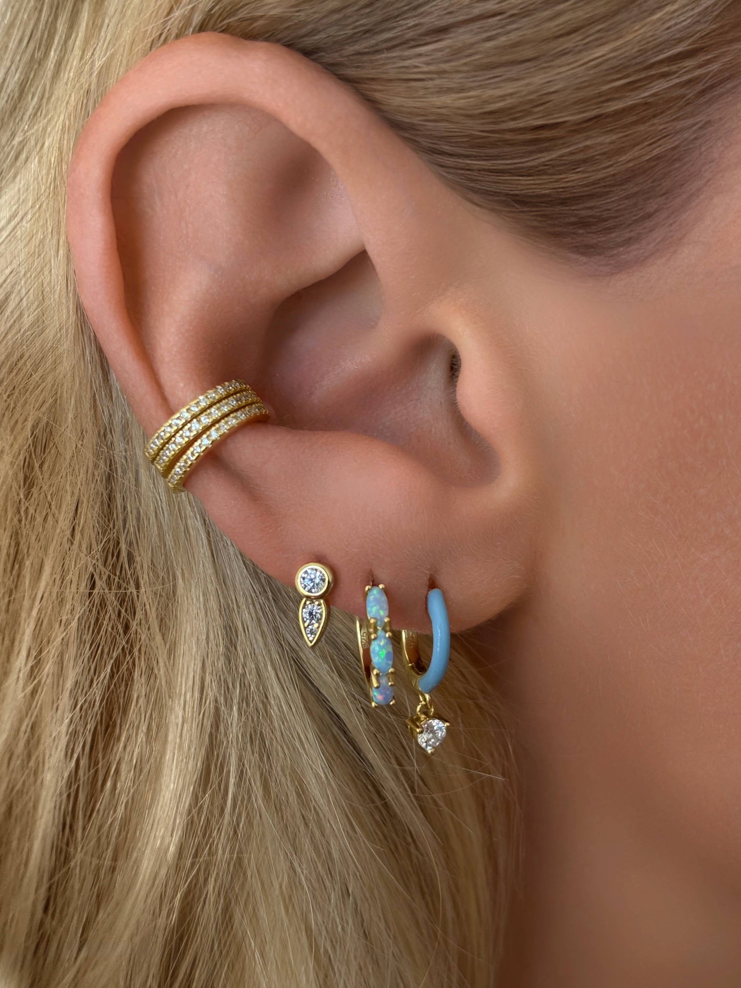 Vermeil Pavé Petal Studs