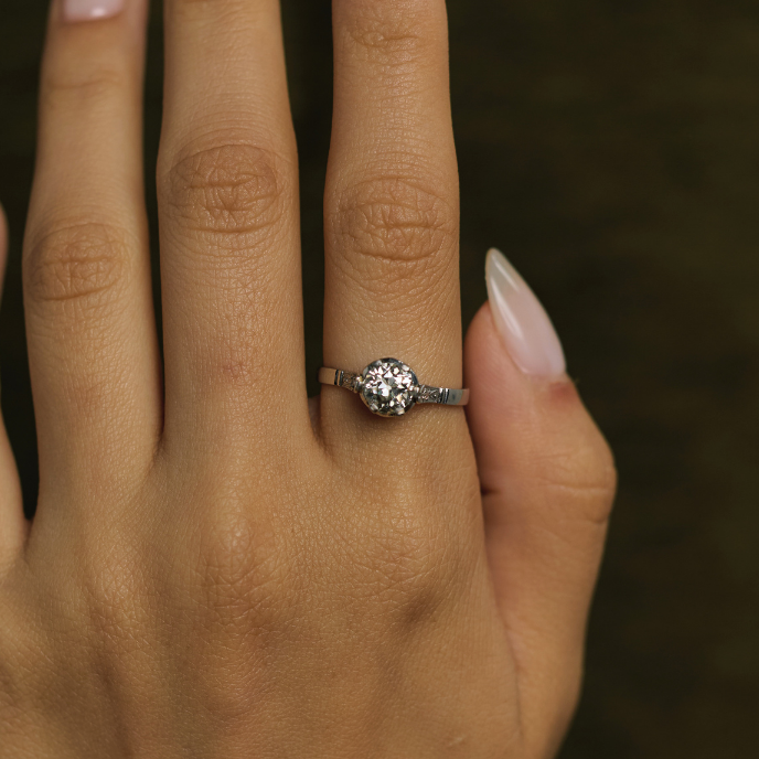 6 Prong Solitaire Antique Ring
