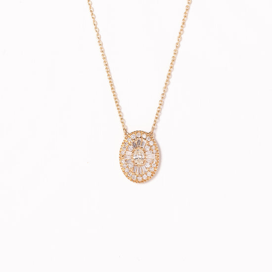 Baguette Diamond Cluster Necklace