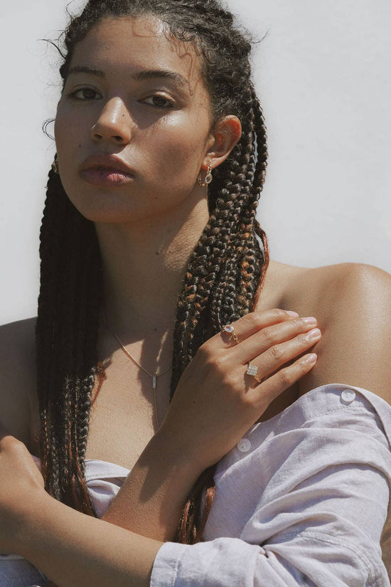 Cable Hoops in Topaz/Gold