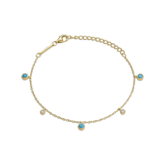 Dangle CZ Diamond Turq Bracelet
