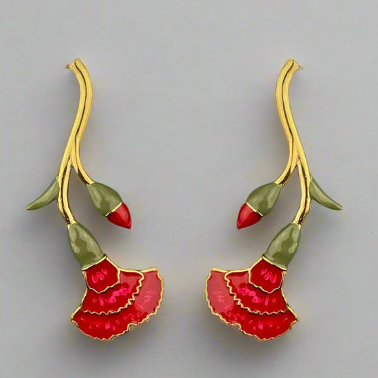 Scarlet Carnation Earrings