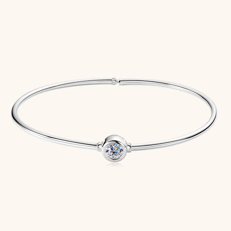 Moissanite Solitaire Bangle