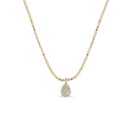 Vermeil Diamond-Cut Chain with Genuine White Sapphire Teardrop