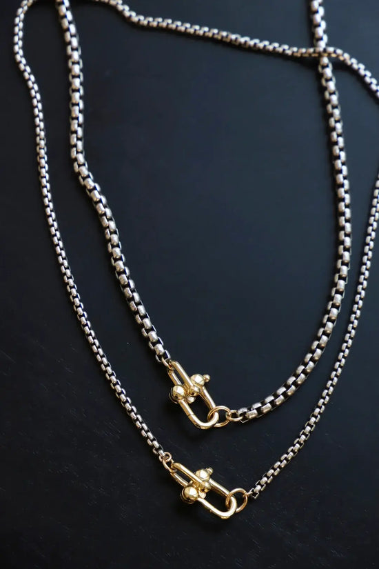Mixed Metal Nova Box Chain Necklace