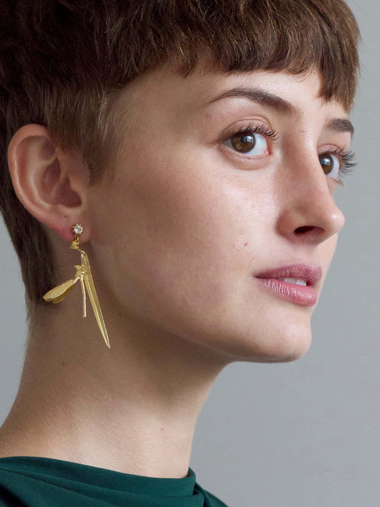 Damsel Fly & Grassblades Earrings