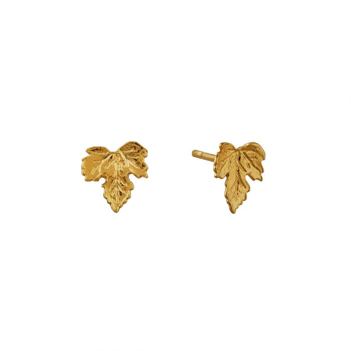 front and side view of the vine leaf studs on a white background