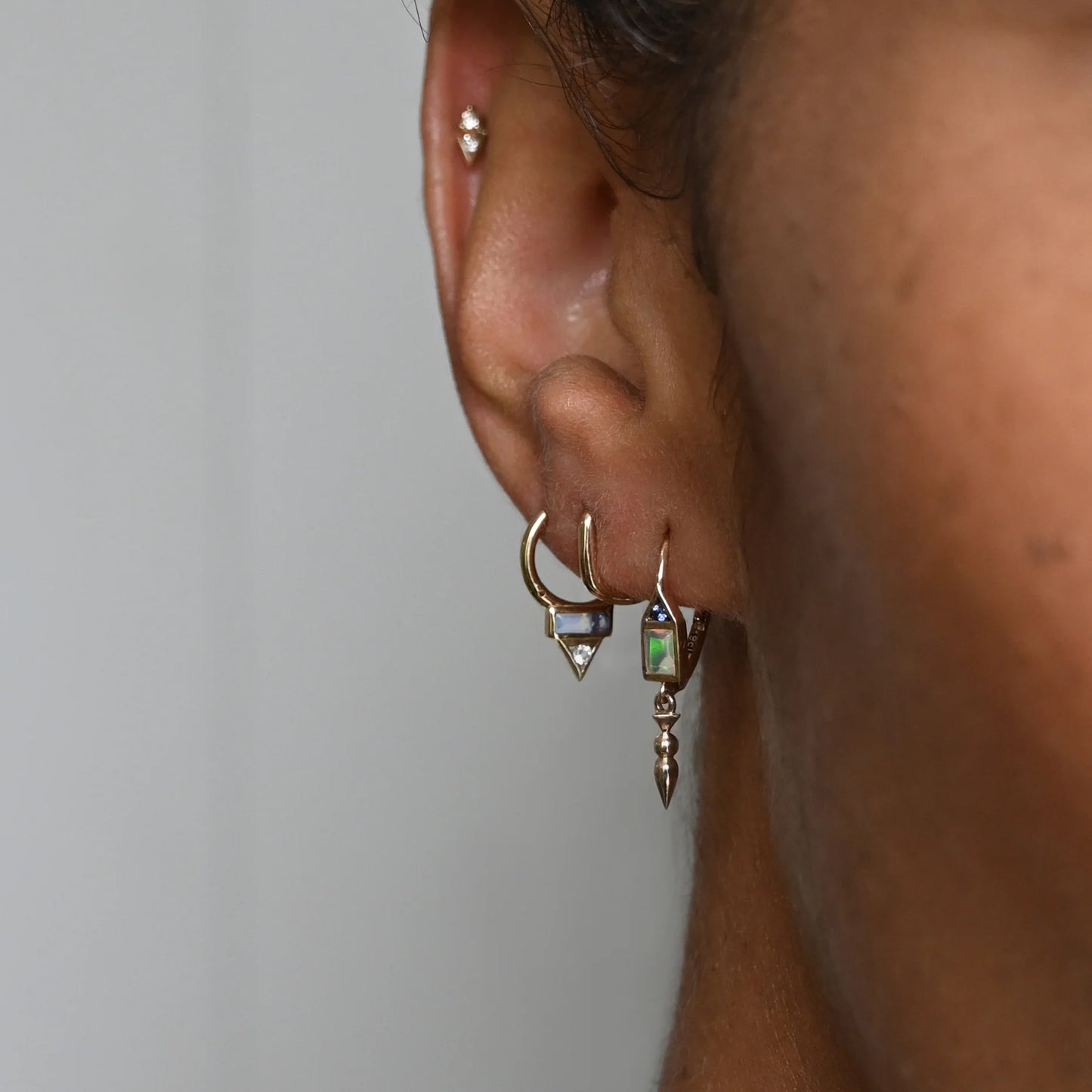 Diamond Honey Hook Earring