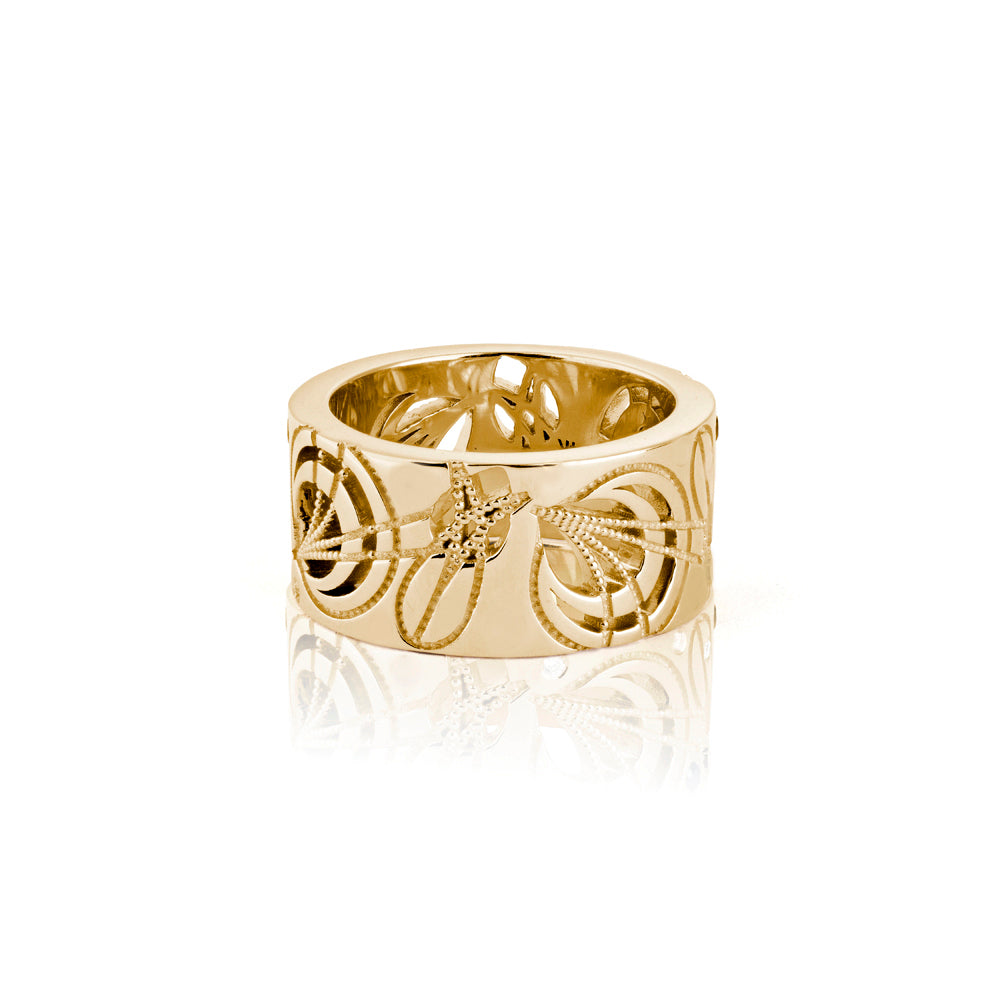 Load image into Gallery viewer, yellow gold cigar band-plain- on a white background
