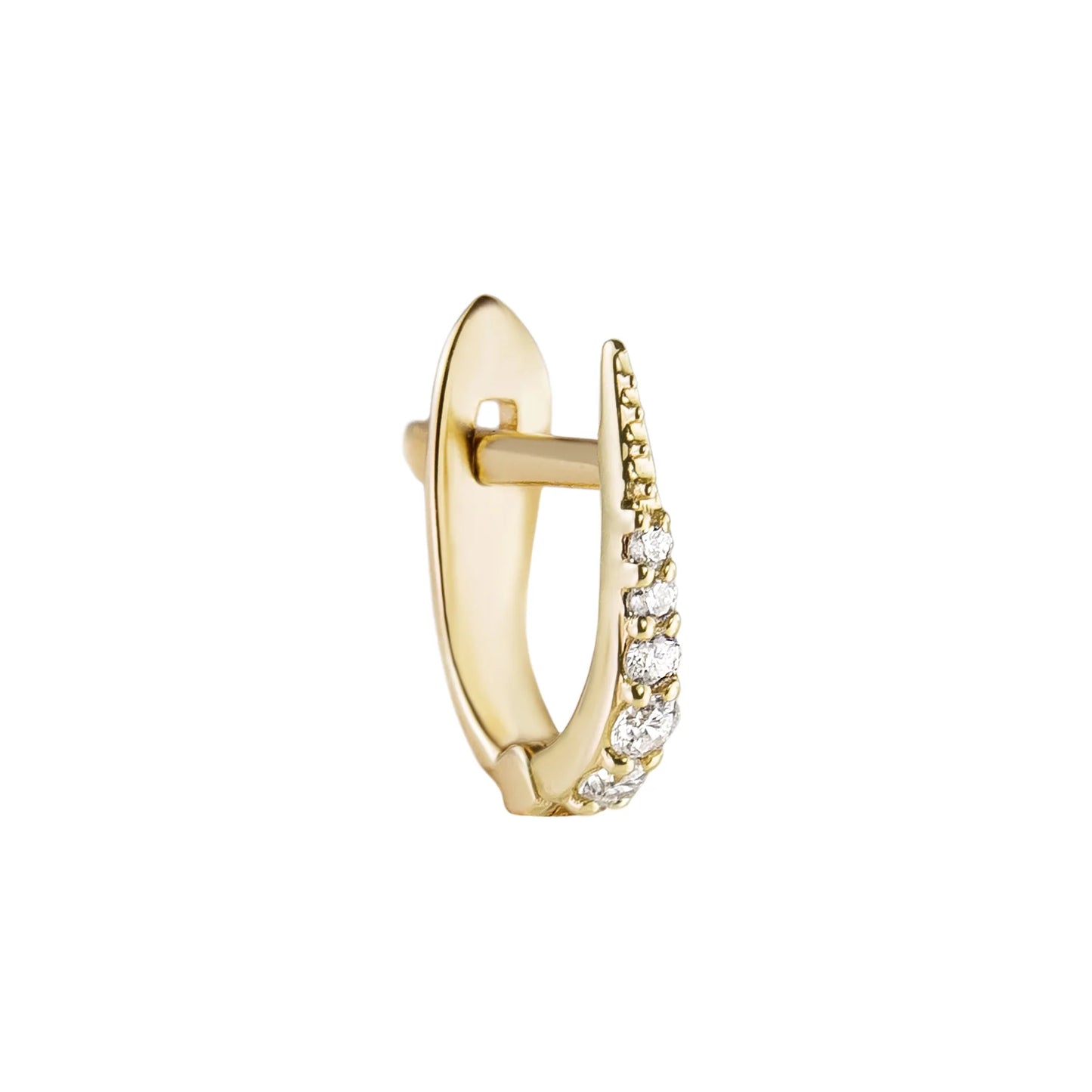 Short Point Pavé Diamond Huggie Earring