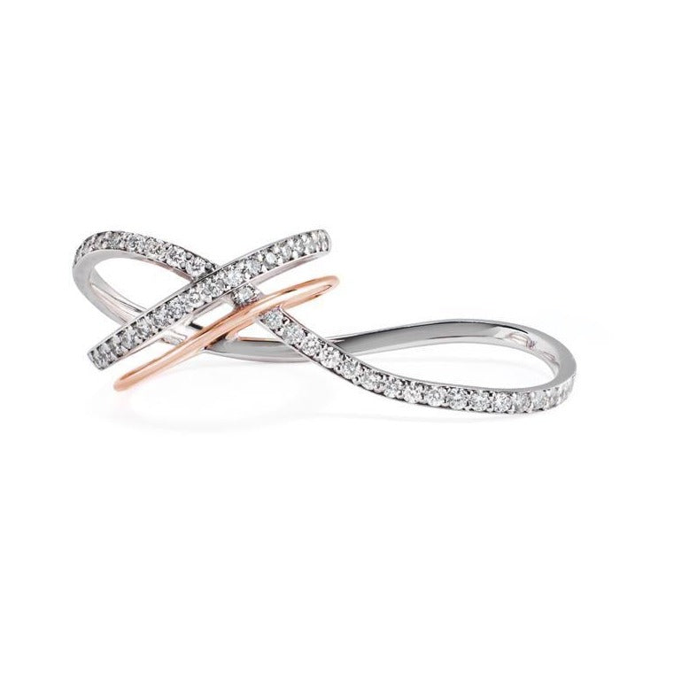 Load image into Gallery viewer, White gold diamond ring on a white background
