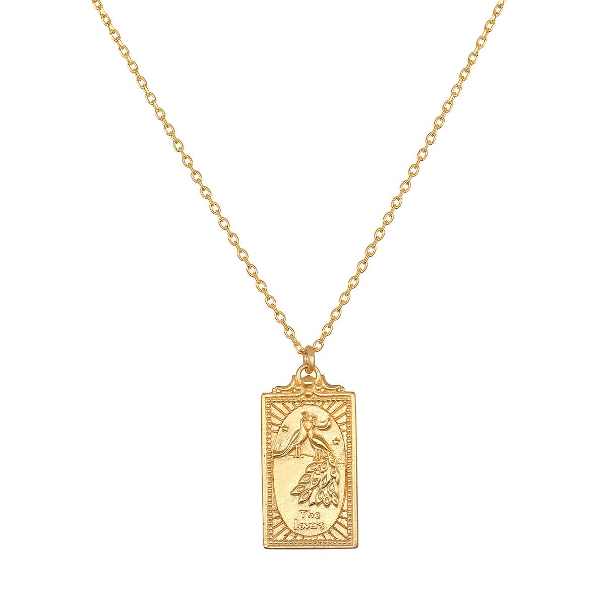 18" The Lovers tarot card necklace